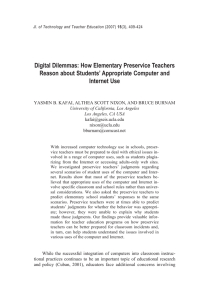 Digital Dilemmas: How Elementary Preservice Teachers Internet Use