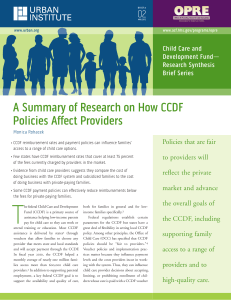 A Summary of research on How CCDf Policies Affect Providers 02
