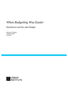 When Budgeting Was Easier  Eisenhower and the 1960 Budget R