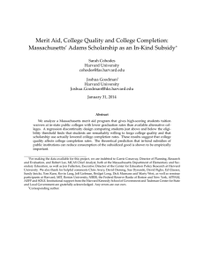 Merit Aid, College Quality and College Completion: