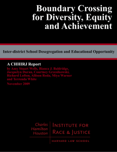 Boundary Crossing for Diversity, Equity and Achievement A CHHIRJ Report