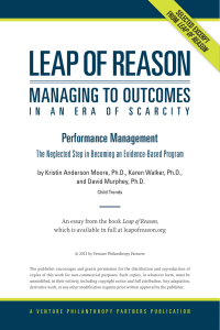 Performance Management The Neglected Step in Becoming an Evidence-Based Program