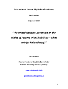 “The United Nations Convention on the role for Philanthropy?”