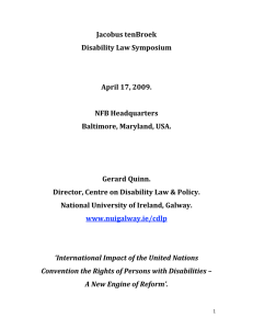 Jacobus tenBroek   Disability Law Symposium    April 17, 2009. 