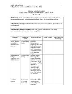 Oglala Lakota College 1 College Center Institutional Effectiveness Plan (IEP)