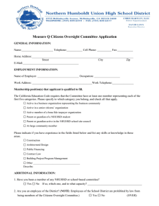 Measure Q Citizens Oversight Committee Application Form