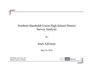 Northern Humboldt Union High School District Survey Analysis  Isom Advisors