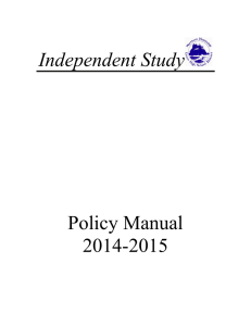 Policy Manual 2014-2015 Independent Study