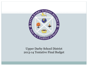 Upper Darby School District 2013-14 Tentative Final Budget