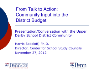 From Talk to Action: Community Input into the District Budget