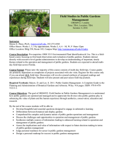 Field Studies in Public Gardens Management