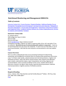 Nutritional	Monitoring	and	Management ORH4256 Table	of	contents