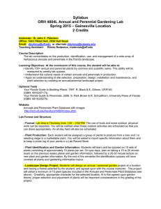 Syllabus ORH 4804L Annual and Perennial Gardening Lab 2 Credits