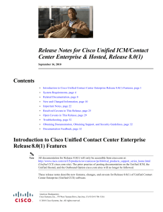 Release Notes for Cisco Unified ICM/Contact Contents