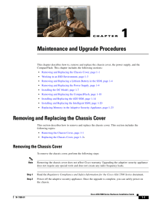 1 Maintenance and Upgrade Procedures