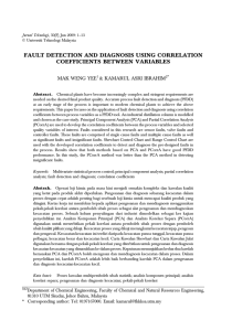 FAULT DETECTION AND DIAGNOSIS USING CORRELATION COEFFICIENTS BETWEEN VARIABLES MAK WENG YEE