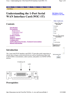 Understanding the 1-Port Serial WAN Interface Card (WIC-1T) Contents