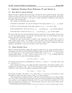 7 Algebraic Decision Trees (February 27 and March 4) 7.1