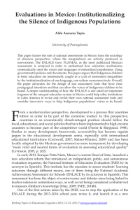 Evaluations in Mexico: Institutionalizing the Silence of Indigenous Populations Aldo Anzures Tapia
