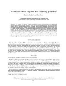 Nonlinear effects in gases due to strong gradients 1