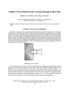 Outflow of Gas Mixtures into Vacuum through a Short Slot