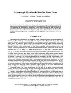 Macroscopic Relations in Rarefied Shear Flows Central Aerohydro dynamic Institute (TsAGI)