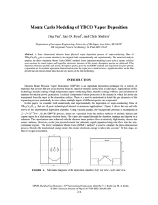 Monte Carlo Modeling of YBCO Vapor Deposition