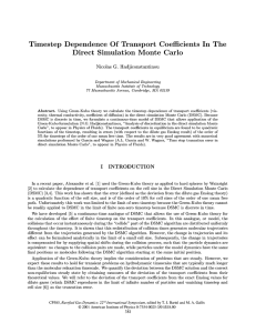 Timestep Dependence Of Transport Coefficients In The Direct Simulation Monte Carlo