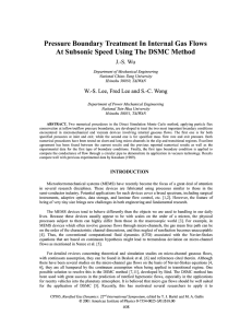 Pressure Boundary Treatment In Internal Gas Flows J.-S. Wu