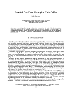 Rarefied Gas Flow Through a Thin Orifice Felix Sharipov