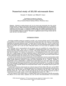 Numerical study of 2D/3D micronozzle flows