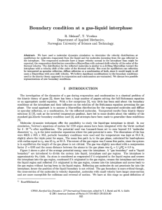 Boundary condition at a gas-liquid interphase R. Meland , T. Ytrehus