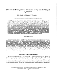 Stimulated Heterogeneous Nucleation of Supercooled Liquid H Droplets
