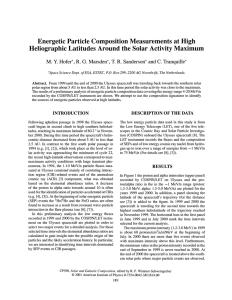 Energetic Particle Composition Measurements at High