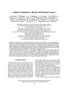 Galactic Abundances: Report of Working Group 3