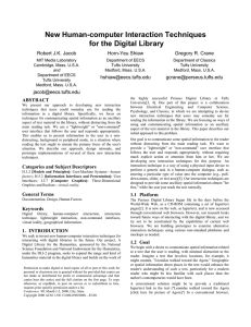 New Human-computer Interaction Techniques for the Digital Library Robert J.K. Jacob Horn-Yeu Shiaw