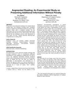 Augmented Reading: An Experimental Study on Presenting Additional Information Without Penalty