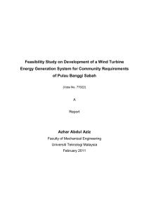 Feasibility Study on Development of a Wind Turbine