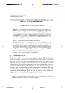 WATER USE TREND AT UNIVERSITI TEKNOLOGI MALAYSIA: APPLICATION OF ARIMA MODEL AYOB KATIMON