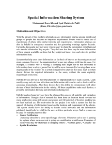 Spatial Information Sharing System Motivation and Objectives