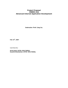 Project Proposal CS8803 AIA Advanced Internet Application Development Instructor: Prof. Ling Liu.