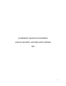 CLAREMONT GRADUATE UNIVERSITY ANNUAL SECURITY AND FIRE SAFETY REPORT 2014