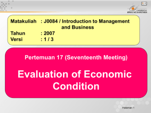 Evaluation of Economic Condition Pertemuan 17 (Seventeenth Meeting)