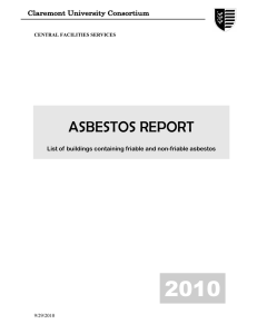 2010 ASBESTOS REPORT  List of buildings containing friable and non-friable asbestos