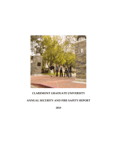 CLAREMONT GRADUATE UNIVERSITY ANNUAL SECURITY AND FIRE SAFETY REPORT 2015