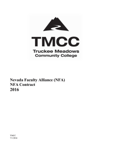 2016 Nevada Faculty Alliance (NFA) NFA Contract