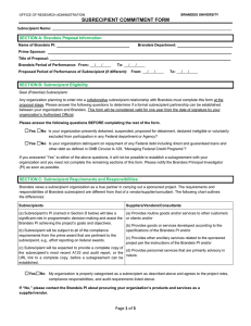 SUBRECIPIENT COMMITMENT FORM  Subrecipient Name: SECTION A: Brandeis Proposal Information