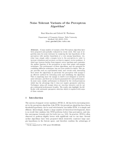 Noise Tolerant Variants of the Perceptron Algorithm ?