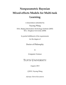 Nonparametric Bayesian Mixed-effects Models for Multi-task Learning Yuyang Wang