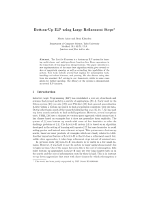 Bottom-Up ILP using Large Refinement Steps ? Marta Arias and Roni Khardon